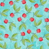 Sweet Summertime | Cherries Galore Turquoise by Duncan MacDougal for 3 Wishes (Sold By 1/2 Meter)
